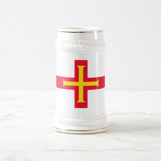 Caneca De Cerveja Bandeira de Guernsey (Centro)