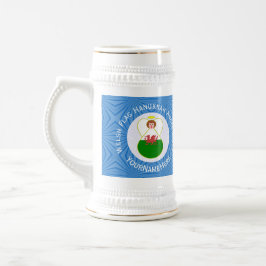 Caneca De Cerveja Bandeira de Hanukkah do Anjo Galês