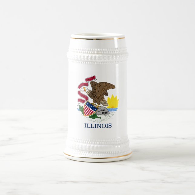 CANECA DE CERVEJA BANDEIRA DE ILLINOIS (Centro)