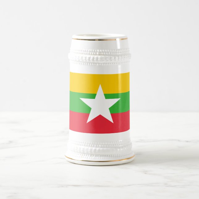 Caneca De Cerveja Bandeira de Mianmar (Centro)