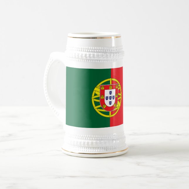 Caneca De Cerveja Bandeira de Portugal (Frente Esquerda)