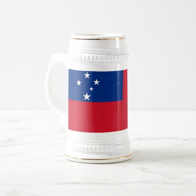 Caneca De Cerveja Bandeira de Samoa (Frente Esquerda)