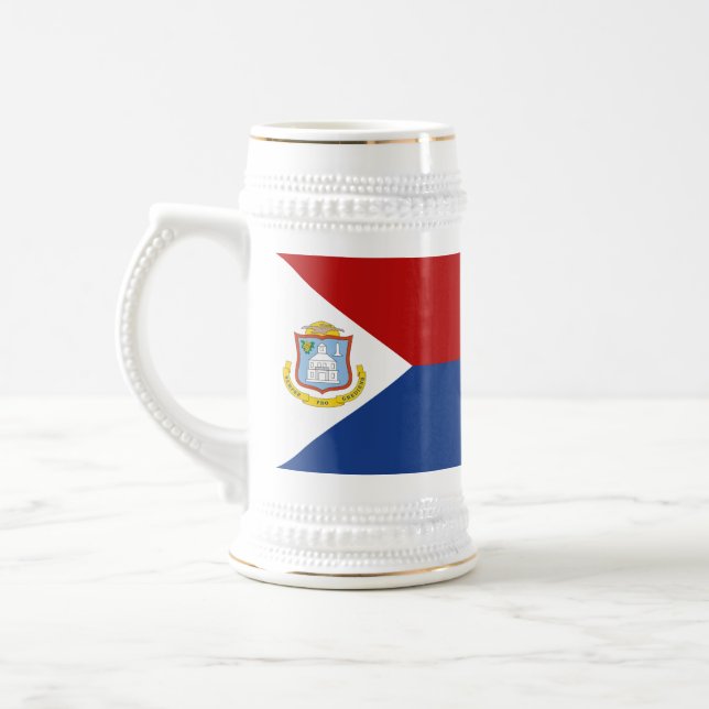 Caneca De Cerveja Bandeira de Sint Maarten (Esquerda)