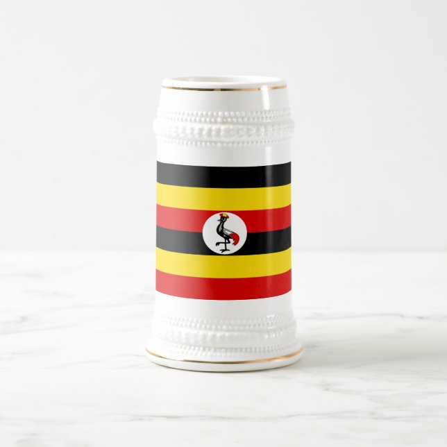 Caneca De Cerveja Bandeira de Uganda (Centro)