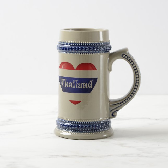 Caneca De Cerveja Bandeira do Coração da Tailândia (Direita)