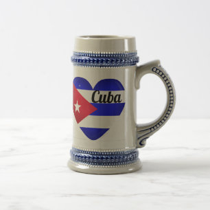 Caneca De Cerveja Bandeira do Coração de Cuba