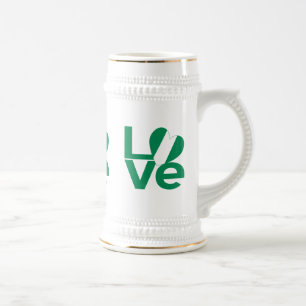 Caneca De Cerveja Bandeira do Coração LOVE Verde Nigeriano 