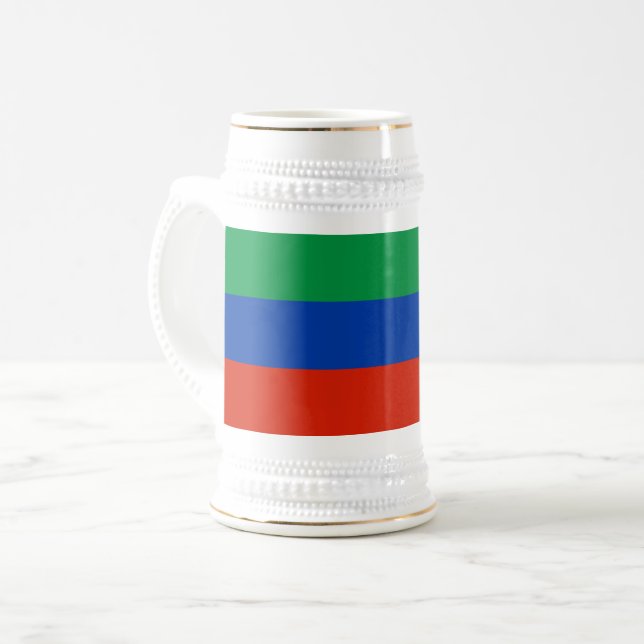 Caneca De Cerveja Bandeira do Daguestão (Frente Esquerda)