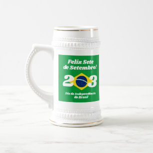 Caneca De Cerveja Bandeira do Dia da Independência do Brasil