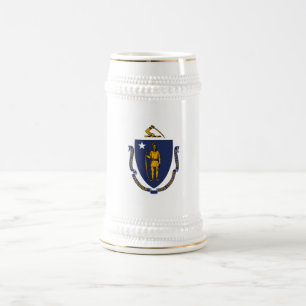 Caneca De Cerveja Bandeira do estado de Massachusetts