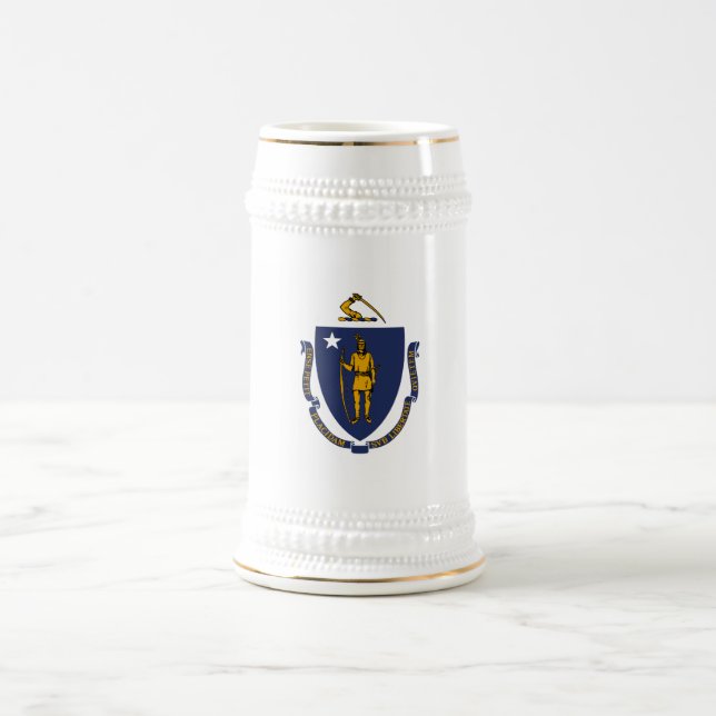 Caneca De Cerveja Bandeira do Estado de Massachusetts (Centro)