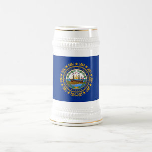 Caneca De Cerveja Bandeira do Estado de New Hampshire