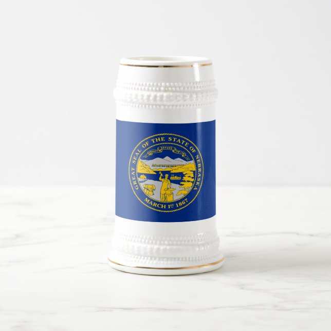 Caneca De Cerveja Bandeira do Estado do Nebraska (Centro)