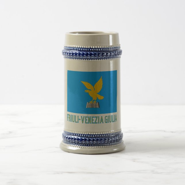 Caneca De Cerveja Bandeira do Friuli-Venezia Giulia com nome (Centro)