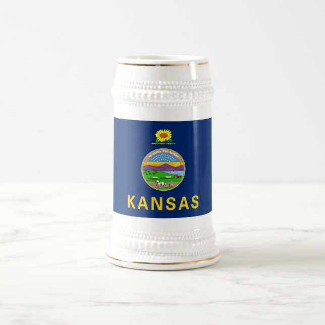 Caneca De Cerveja Bandeira do Kansas (Centro)