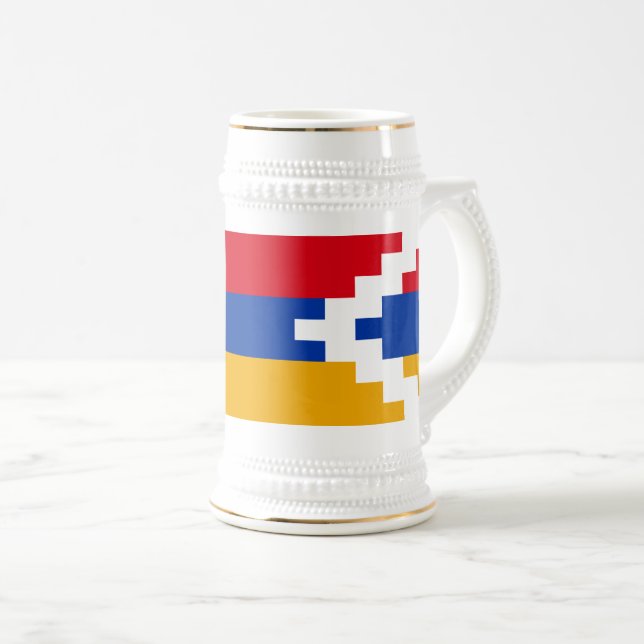 Caneca De Cerveja Bandeira do Nagorno Karabakh (Frente Esquerda)
