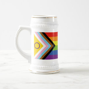 Caneca De Cerveja Bandeira do orgulho intersexo SlipperyJoe's fundo
