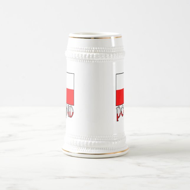 Caneca De Cerveja Bandeira e Nome da Polônia (Centro)