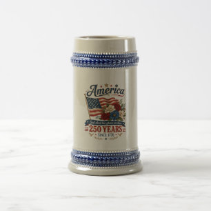 Caneca De Cerveja Bandeira Floral 250 Anos da América