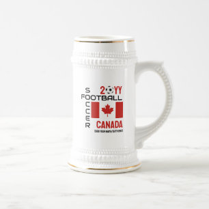 Caneca De Cerveja Bandeira Personalizada do Canadá Futebol CANADÁ FU