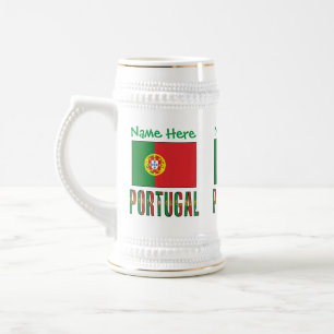 Caneca De Cerveja Bandeira Personalizada do Patrimônio de Portugal