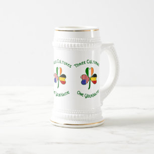 Caneca De Cerveja Bandeira Personalizada do Trevo Americano Irlandês