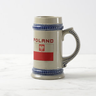 Caneca De Cerveja Bandeira polonesa do falcão com Polônia