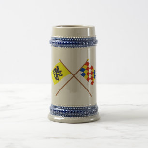 Caneca De Cerveja Bandeiras cruzadas de Flanders e de Antuérpia
