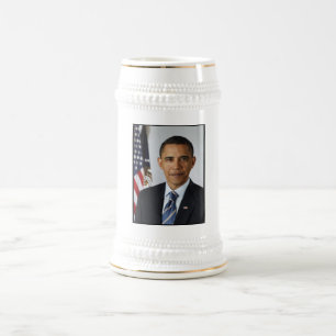 Caneca De Cerveja Barack Obama Presidente dos EUA Casa Branca Retrat