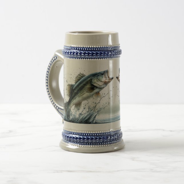 Caneca De Cerveja Bass Bass Largemouth Pulando (Frente Esquerda)