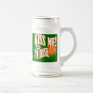 Caneca De Cerveja Beije-me, sou irlandês
