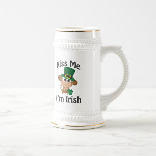 Caneca De Cerveja Beije-me, sou Irlandês! Macaco