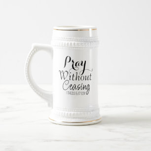 Caneca De Cerveja Bela Bíblia Verso de Oração Cristão Simples
