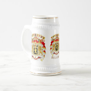 Caneca De Cerveja Bélgica (BÉLGICA) Excelente do Casaco de armas, cr