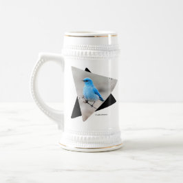 Caneca De Cerveja Belo pássaro-azul-da-montanha em Tansy