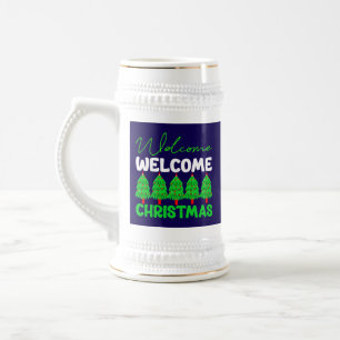 Caneca De Cerveja Bem-vindo Árvore de Natal Design de Feriado-85600