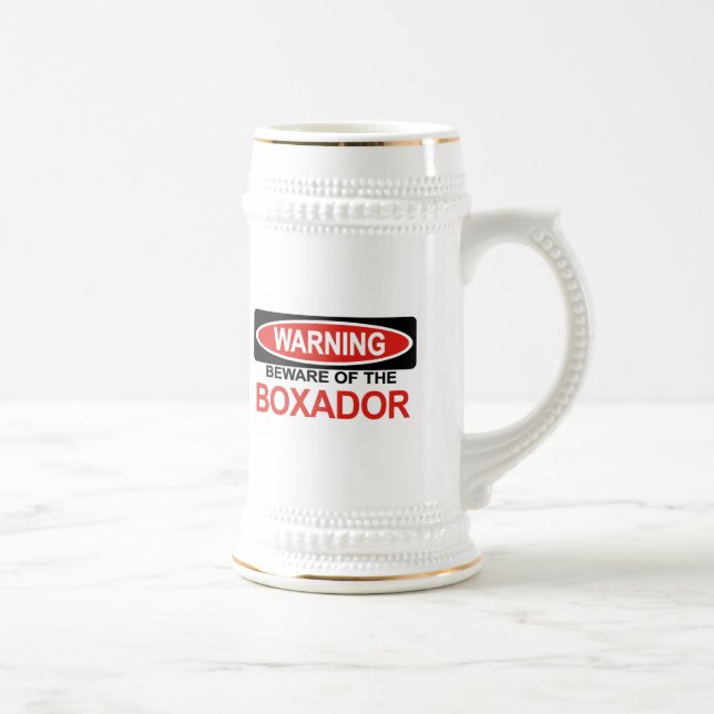 Caneca De Cerveja Beware de Boxador (Direita)