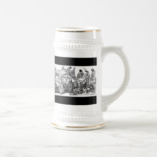 Caneca De Cerveja Bicyclists de Calavera cerca de 1800's atrasado