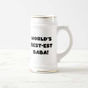 Caneca De Cerveja Black Text Best Baba T-shirts e presentes