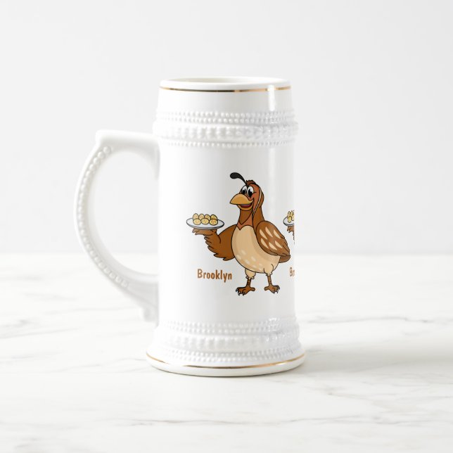 Caneca De Cerveja Boa codorniz com animação de ovos (Esquerda)