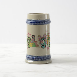 Caneca De Cerveja Bonito coelho felz pascoa gigi vovó e vovô