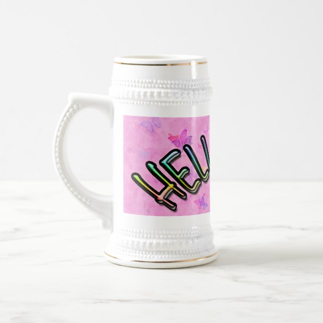 Caneca De Cerveja Bonito Rainbow Hello World (Esquerda)