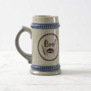 Caneca De Cerveja Boo! Mão de faca de aranha do Halloween