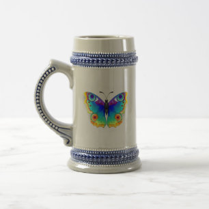 Caneca De Cerveja Borboleta Arco-íris Pavão Olho