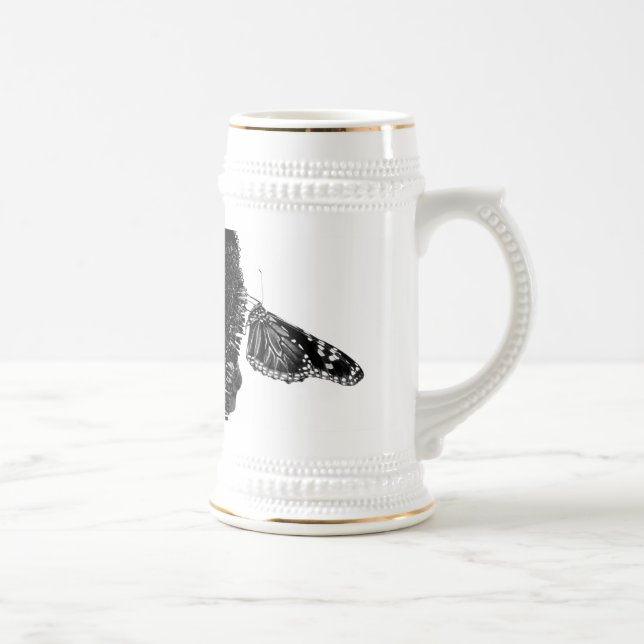 Caneca De Cerveja borboleta tímida preta (Direita)