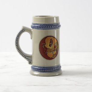 Caneca De Cerveja Botão Paisagem - Lua Kokopelli Feather 1