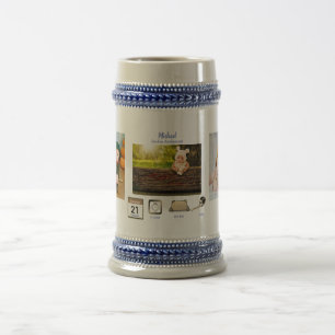 Caneca De Cerveja BOY BABY ESTÁ FIGURA de Colagem de Fotografias Kee