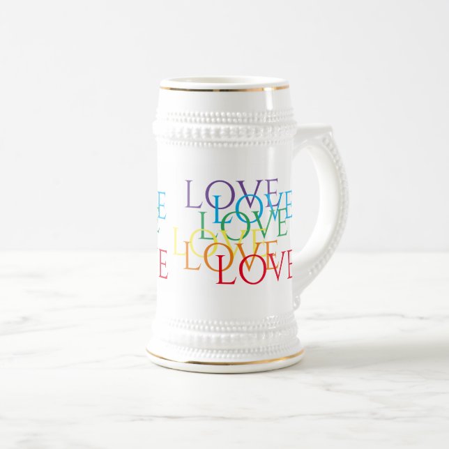 CANECA DE CERVEJA branca e Dourada do RAINBOVINO (Frente Esquerda)