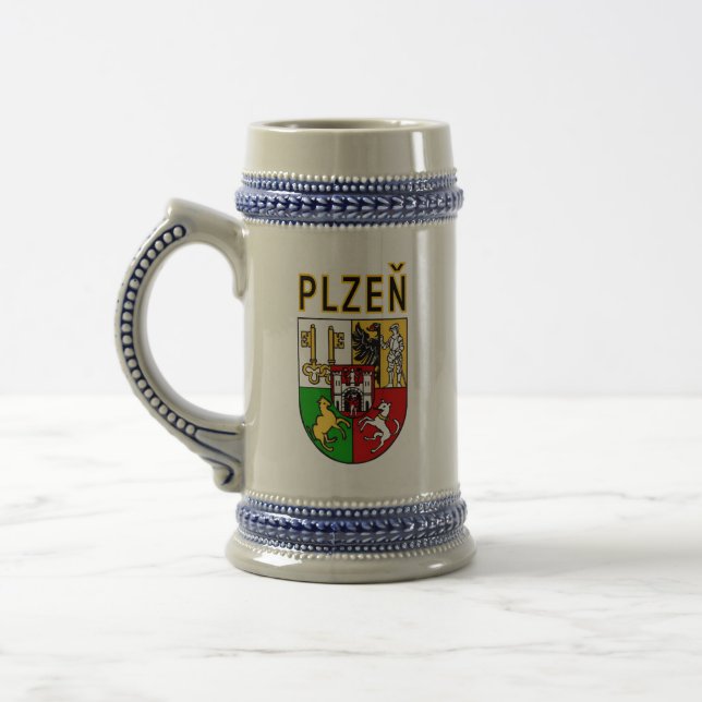 Caneca De Cerveja Brasão de Armas de Plzeň, República Tcheca (Esquerda)