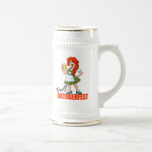 Caneca De Cerveja Brincadeira Oktoberfest Girl com Cerveja